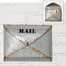 Metal Envelope Mailbox Wall Mounted Holder Rustic Primitive Barn Roof Farmhouse   123287287478